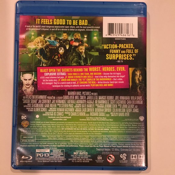DC SUICIDE SQUAD EXTENDED CUT 2 DISC Blu-Ray SET - Picture 3 of 4